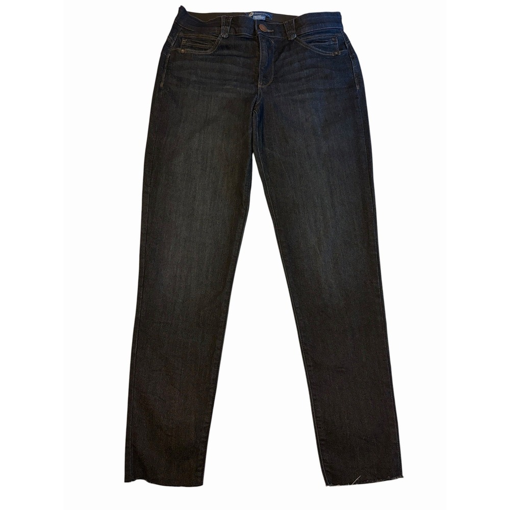 Democracy Ab Solution Women's 12 Dark Blue Wash Raw Hem Slim Leg Excellent